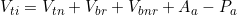  V_{ti} = V_{tn} + V_{br} + V_{bnr} + A_a - P_a 