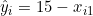  \hat{y}_i = 15 - x_{i1} 