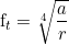   \\  f_t = \sqrt[4]{\dfrac{a}{r}}  