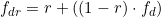  f_{dr} = r + (( 1 - r ) \cdot f_d ) 