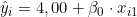  \hat{y}_i = 4,00 + \beta_0 \cdot x_{i1} 